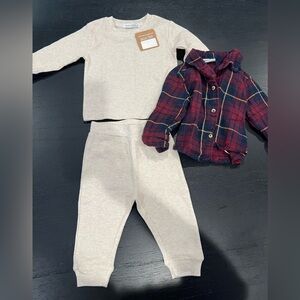 Lot: Mish Kids Outfit and Flannel Pizza Shirt